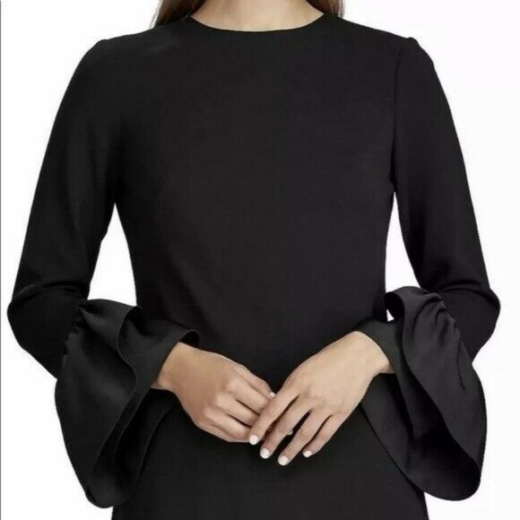 Lauren Ralph Lauren Dress Ruffle Cuff Bell Sleeve - Picture 2 of 5